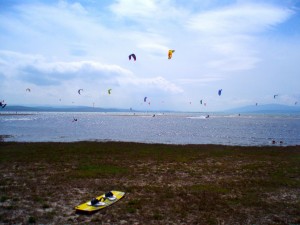 Kitesurf en el pantano del Ebro